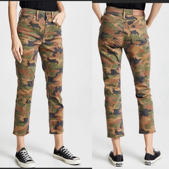 Madewell The High Rise slim Boy Jean Camo Size 24 - Picture 2 of 8